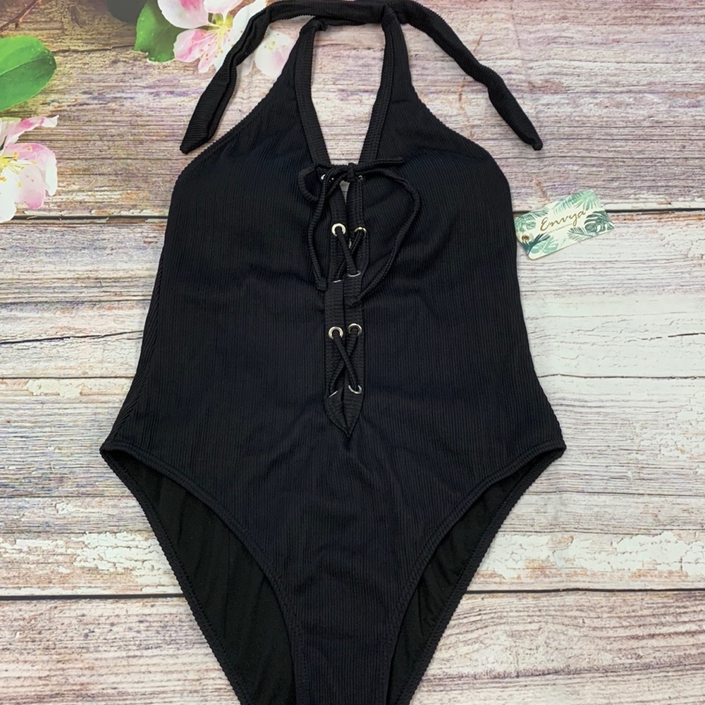 Envya One Piece Halter Swimsuit • Sz M • NWT!